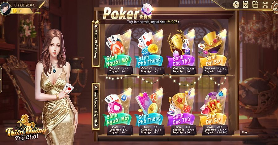Poker hấp dẫn tại sảnh Game Bài VNLOTO